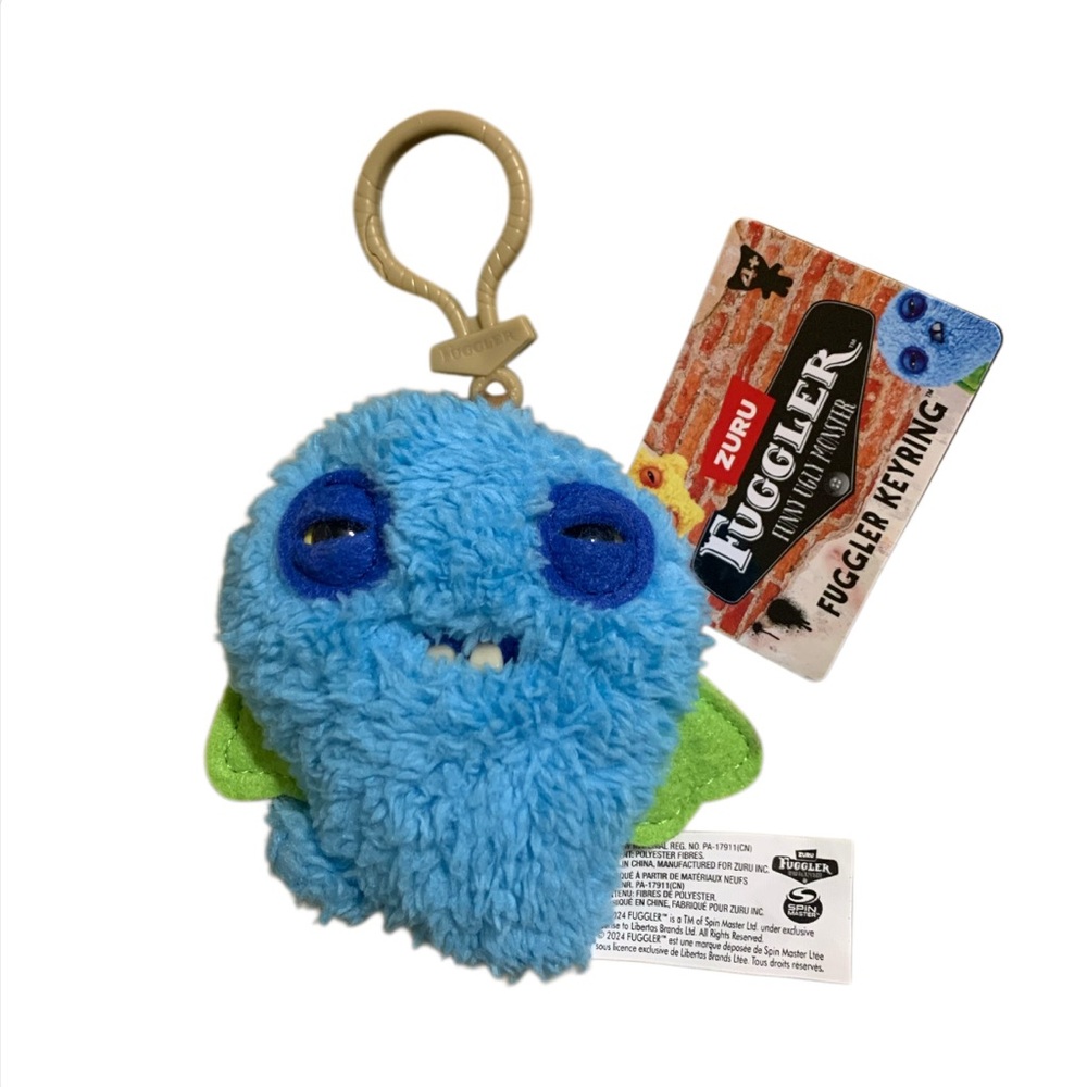 Mini Fuggler Plush Clip-On Key Ring - Captain COD Father Blue (Silly & Ugly) NWT